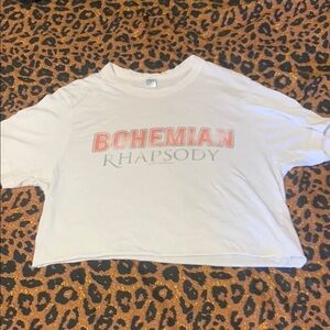 Bohemian Rhapsody White Crop Top